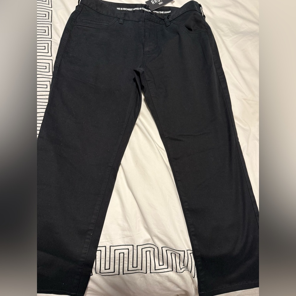 RHONE Men's Black Straight Jeans